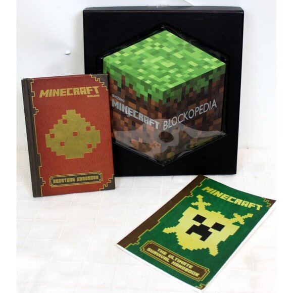 3 Pc Minecraft Book Lot Redstone Survival Handbook Blockopedia Informative Kids - Picture 1 of 8